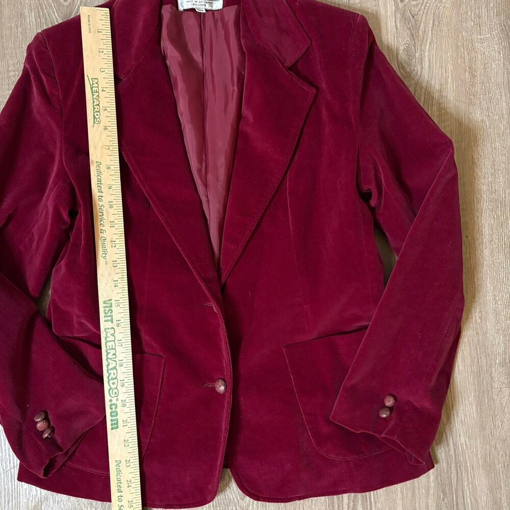 Tiana Creations Red Velvet Sz M/ L– Holiday Party Jacket Cotton Velvet​​​ - Picture 10 of 10